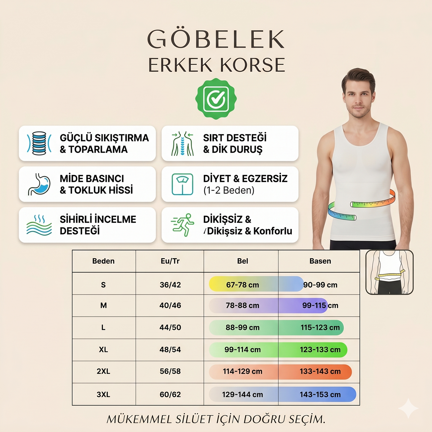 9800 No Shy Erkek Atlet Korse